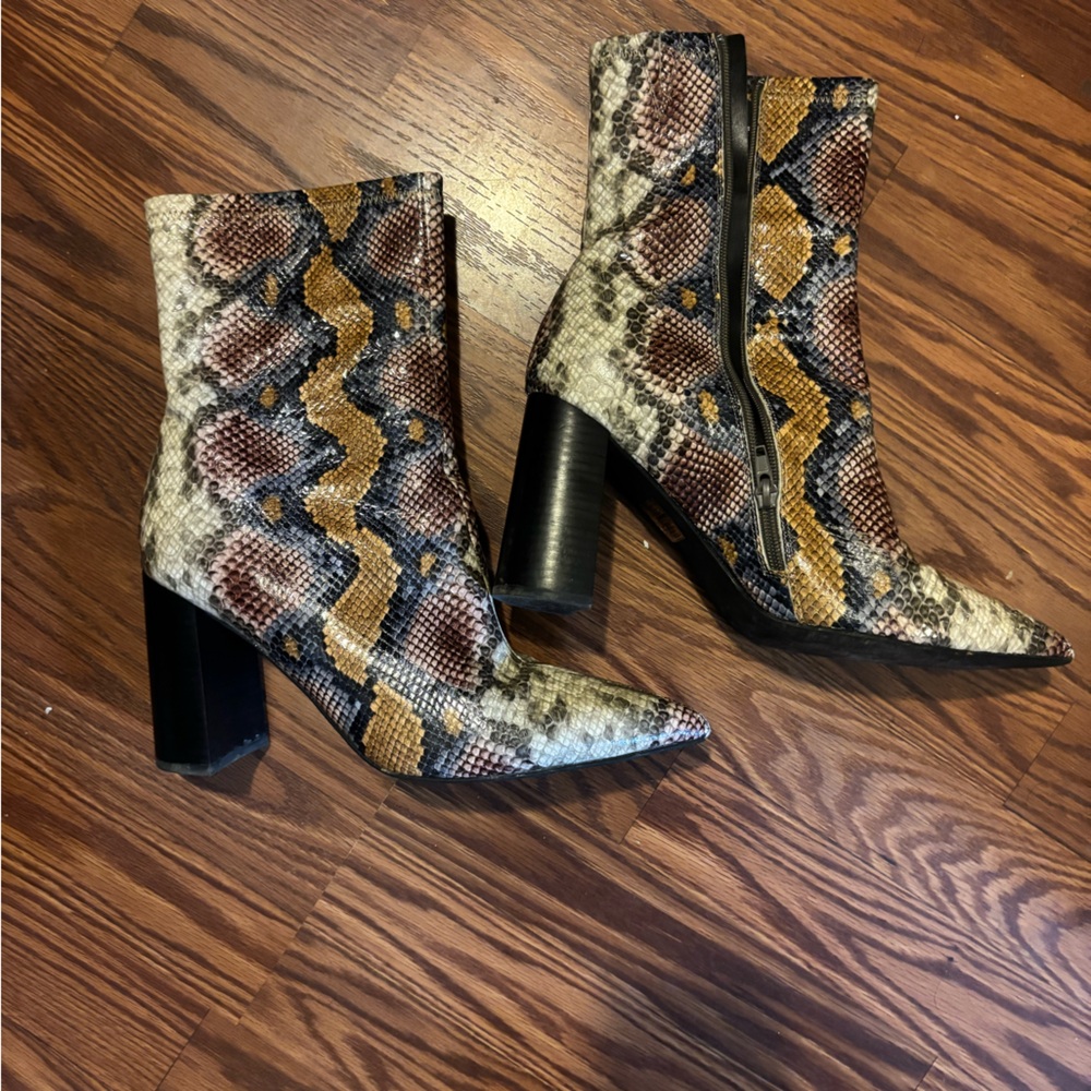 Jeffrey Campbell Siren Snakeskin Leather Boots